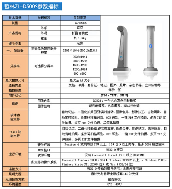 ZL-D500S參數